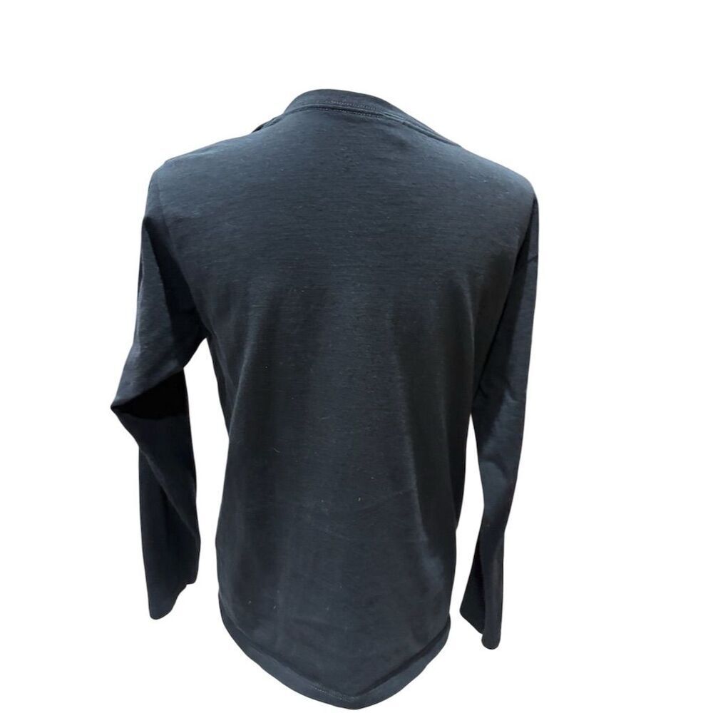 Anvil Women's M Black Long Sleeve T-Shirt Embroidered Casual Top - Picture 4 of 7